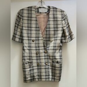 JH Collectibles SHORTS SUIT Black and Tan Plaid